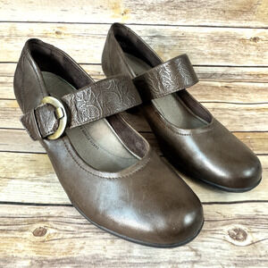 Earth Womens Noble Bark Brown Leather Mary Jane Shoes Size 11B